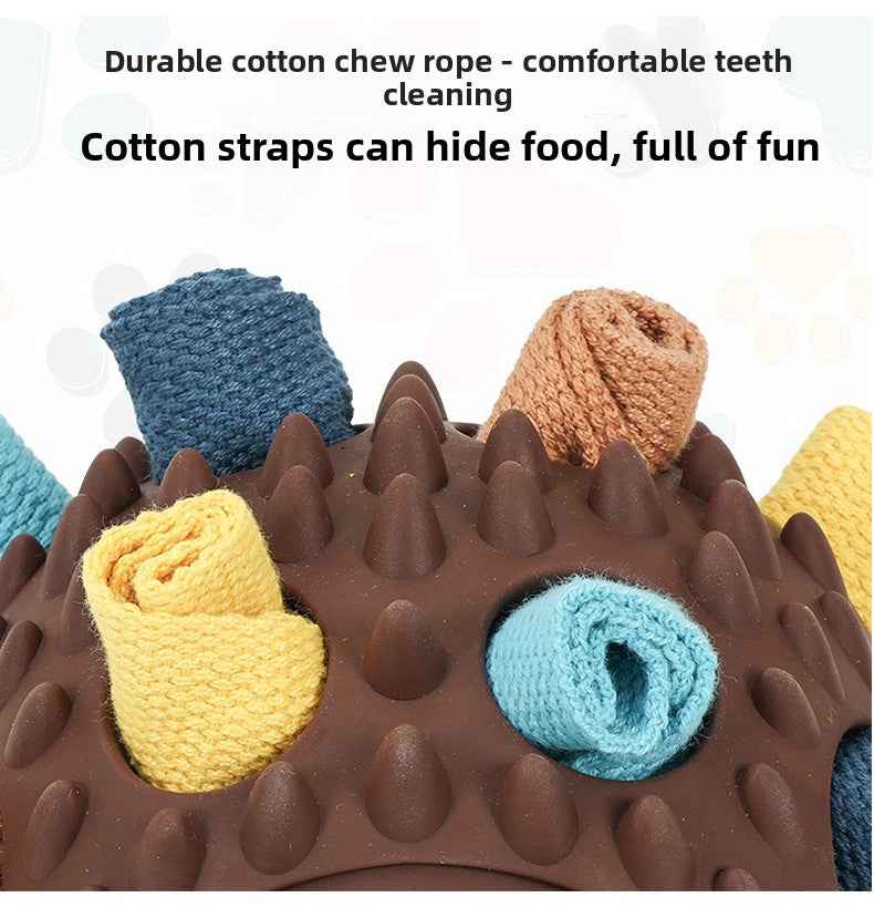 Hedgehog Dog Interactive Hide Treat Toy - Natural Rubber Treat Dispensing Ball, Teething Lick Toy for Boredom Relief & Training, Premium Pet Enrichment Supplies - Pawembrace.com