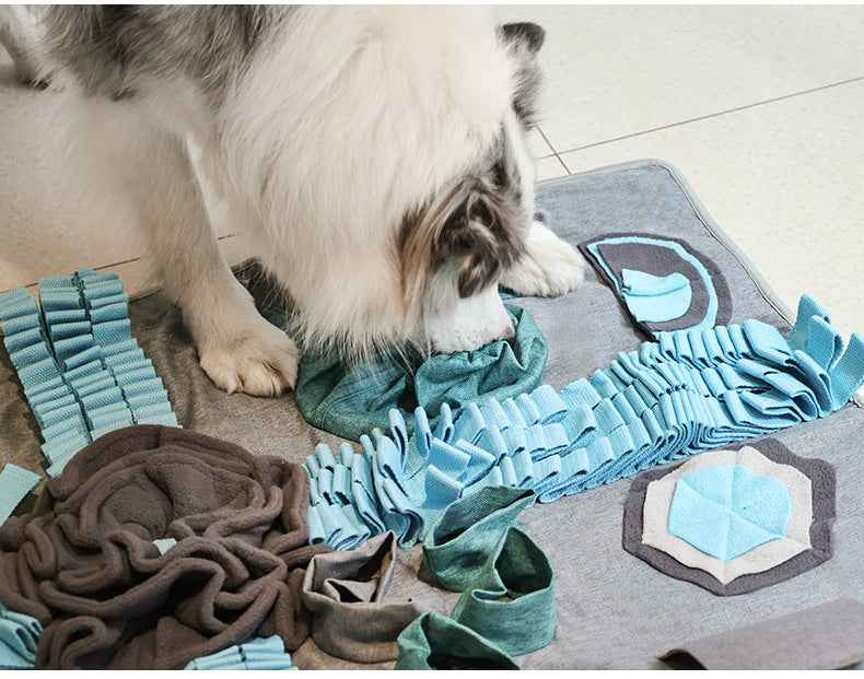 Dog Snuffle Mat Boredom Buster - Energy Burner Mental Stimulation Stress Relief Slow Feeder Training Treat Hiding Blanket Toy for Large & Small Dogs - Pawembrace.com
