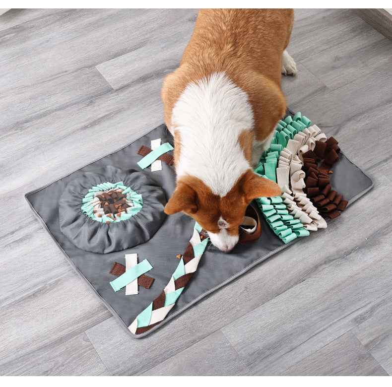 Dog Snuffle Mat - Puzzle Fun Boredom Buster Treat Hiding Training Interactive Pet Toy & Supplies - Pawembrace.com