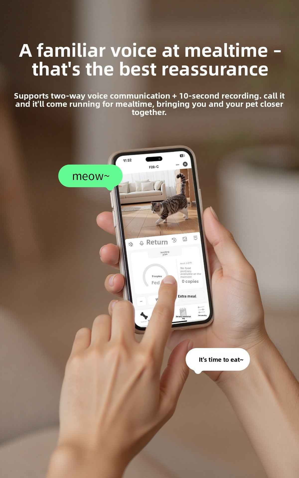 4L Smart WiFi Automatic Cat Feeder with Voice Recording & Playback, APP Control & Wireless Power Supply - Pawembrace.com