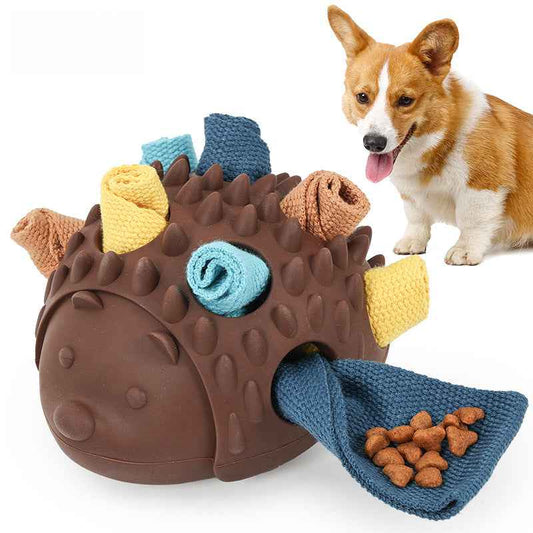 Hedgehog Dog Interactive Hide Treat Toy - Natural Rubber Treat Dispensing Ball, Teething Lick Toy for Boredom Relief & Training, Premium Pet Enrichment Supplies - Pawembrace.com