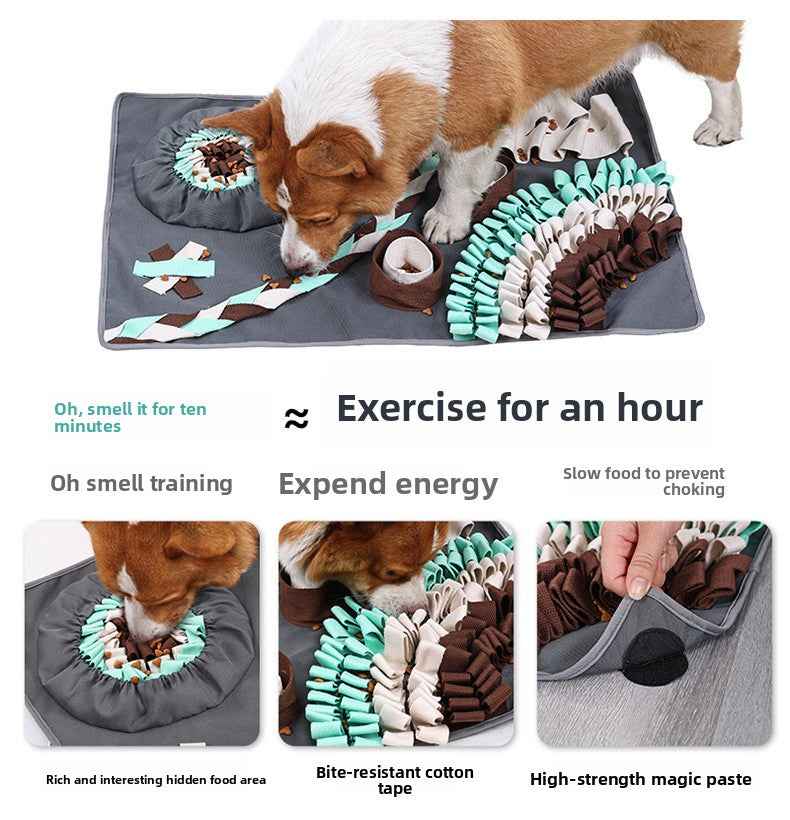 Dog Snuffle Mat - Puzzle Fun Boredom Buster Treat Hiding Training Interactive Pet Toy & Supplies - Pawembrace.com