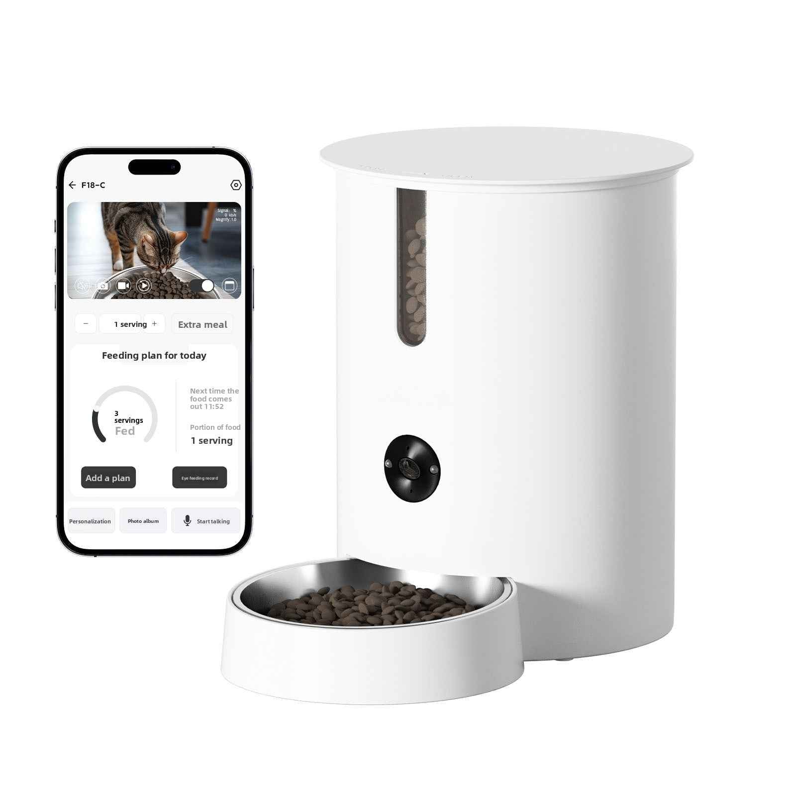 5G Smart Video Pet Feeder with Ultra Wide Angle Camera - Multi-Account Sharing Anti-Slip Anti-Collision Automatic Cat Feeder