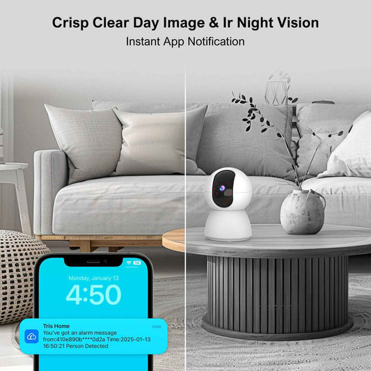 Smart Home WiFi PTZ Camera with ICSEE Voice Intercom - Tuya Compatible Pan Tilt Zoom Security - Pawembrace.com