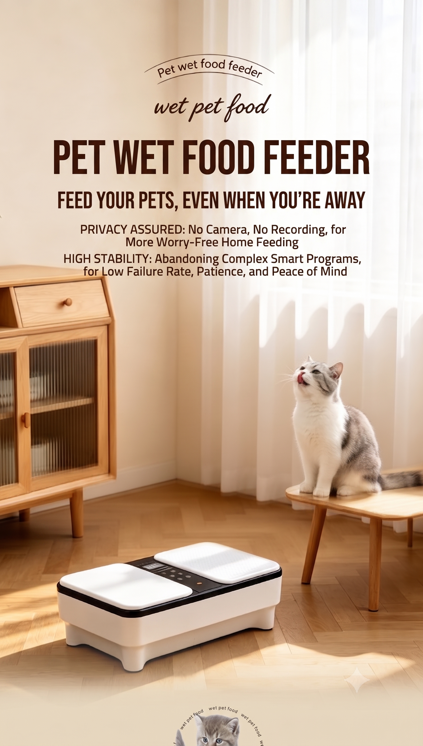 Automatic Wet Pet Food Feeder with Heating Cooling
