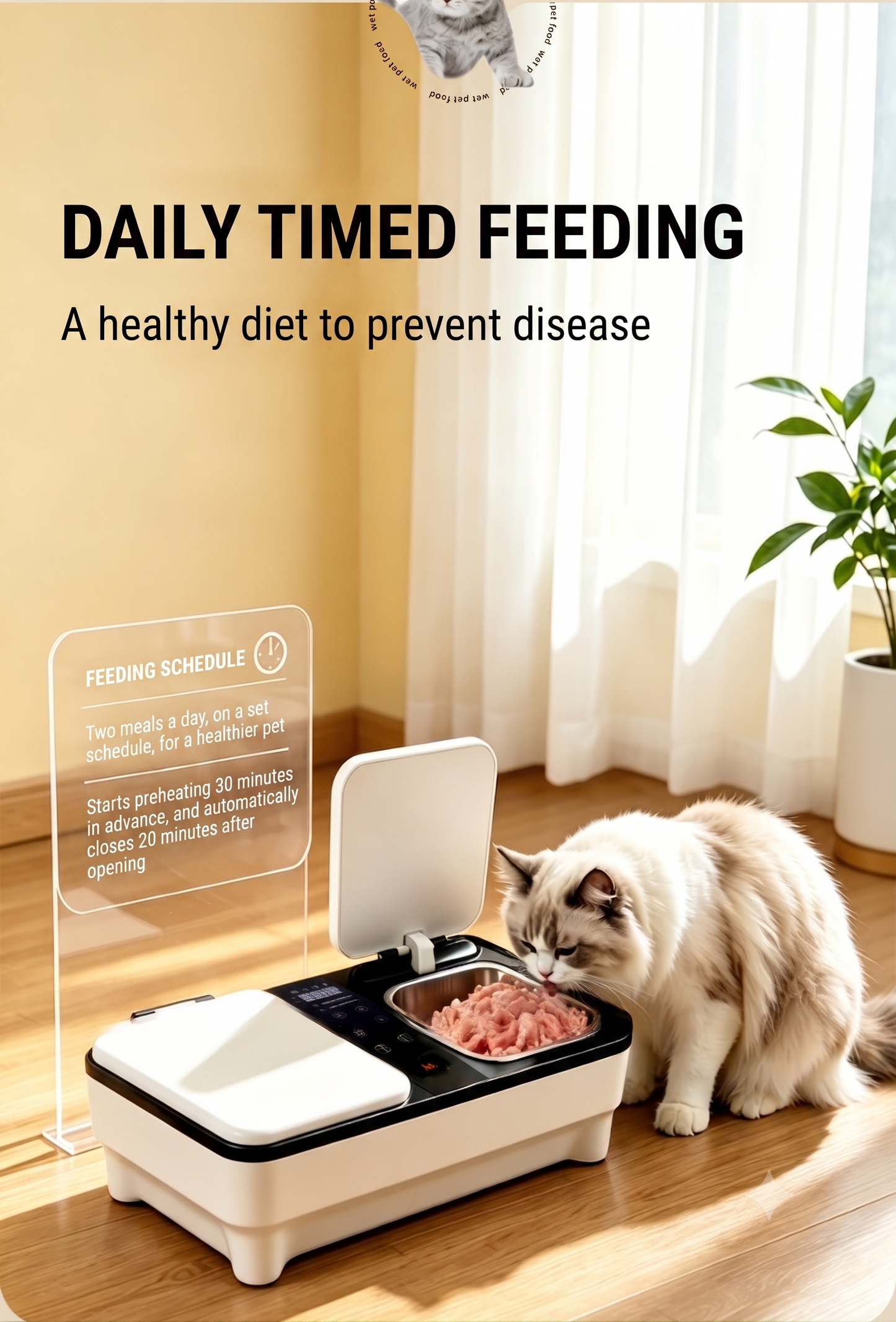 Automatic Wet Pet Food Feeder with Heating Cooling