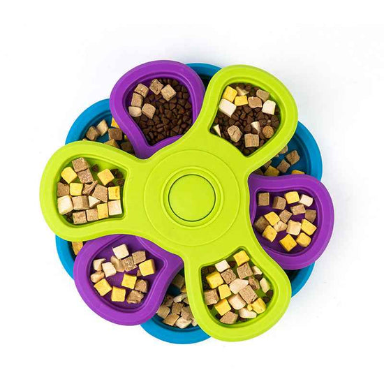 3-Level Rotating Slow Feeder Dog Bowl with Suction Cup – Anti-Choke Puzzle - Pawembrace.com