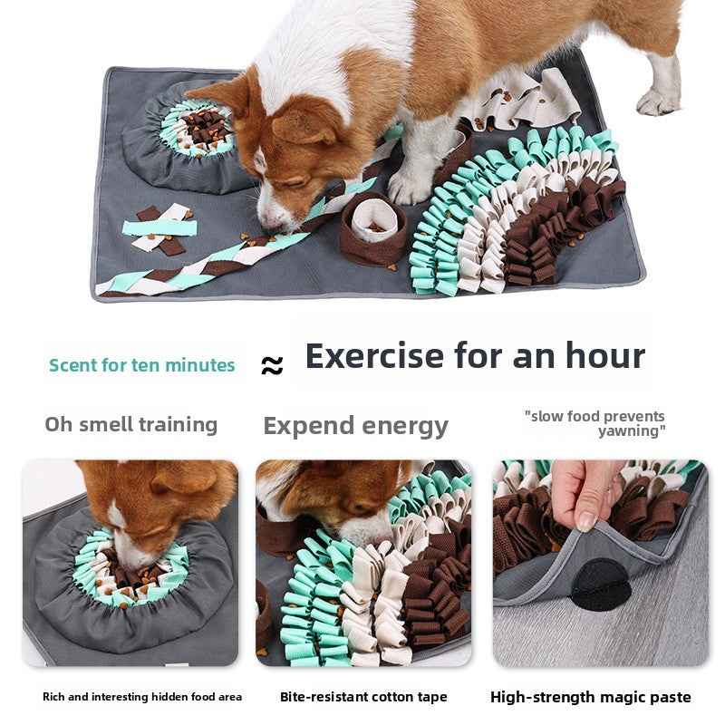 Dog Snuffle Mat - Puzzle Fun Boredom Buster Treat Hiding Training Interactive Pet Toy & Supplies - Pawembrace.com