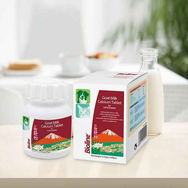 Natural Goat Milk Calcium Tablets | Dogs & Cats High Absorption Supplement – Supports Strong Bones & Teeth, Gentle Digestion, Safe for All Ages - Pawembrace.com