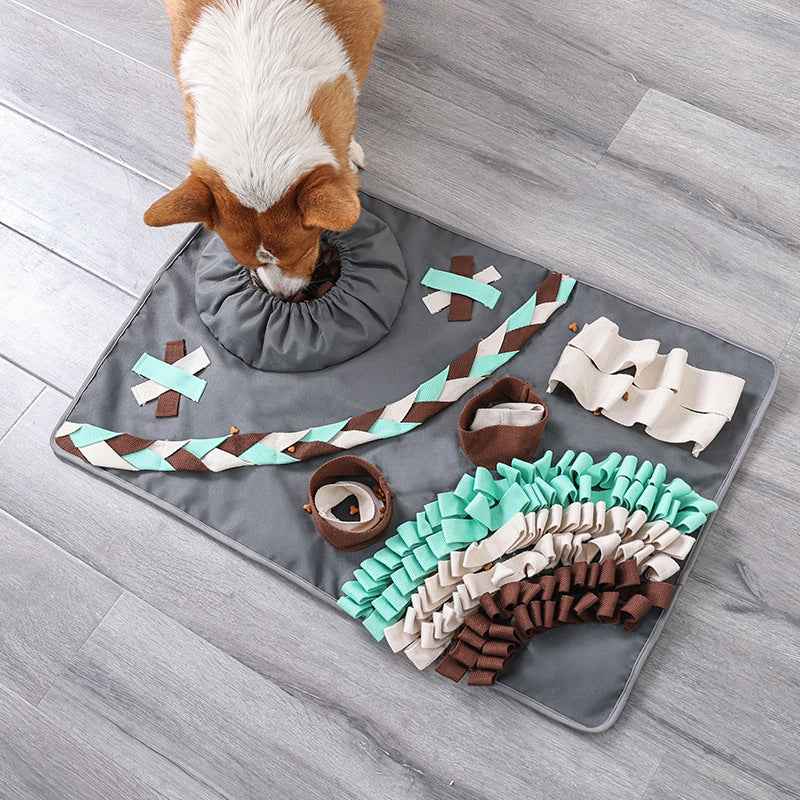 Dog Snuffle Mat - Puzzle Fun Boredom Buster Treat Hiding Training Interactive Pet Toy & Supplies - Pawembrace.com