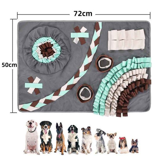 Dog Snuffle Mat - Puzzle Fun Boredom Buster Treat Hiding Training Interactive Pet Toy & Supplies - Pawembrace.com