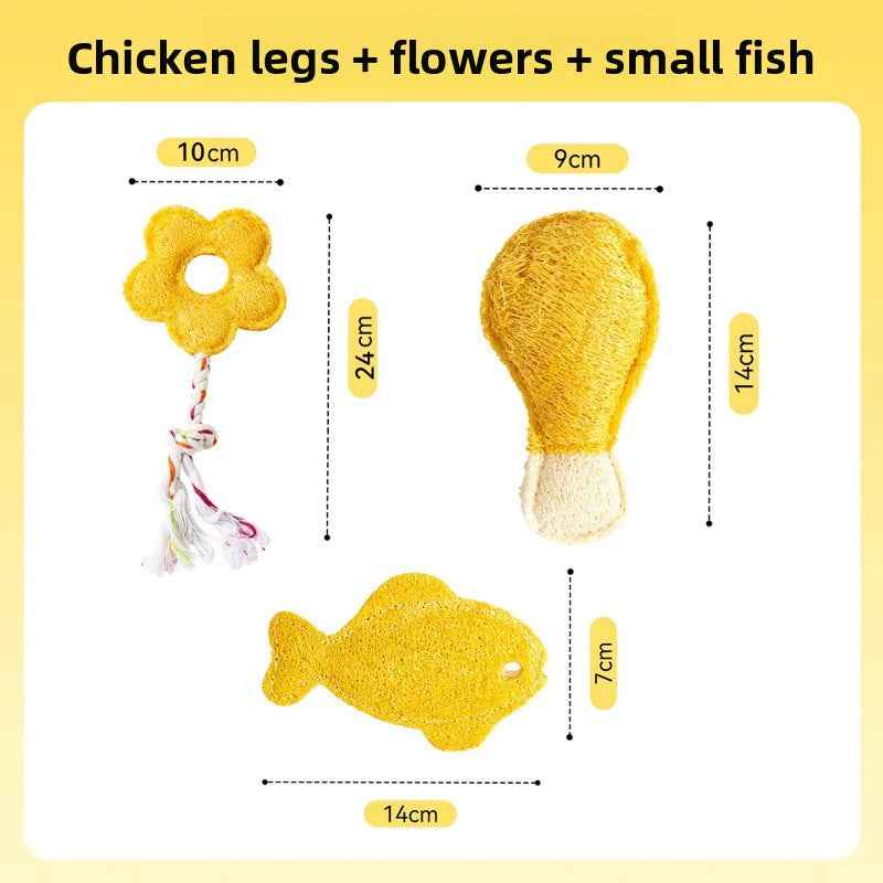 Natural Loofah Cat Toys with Catnip – Dental Chew Teething Toys for Cats & Kittens, Interactive Self-Play - Pawembrace.com