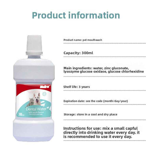 Vet Recommended Cat & Dog Mouthwash | Natural Plant-Based Pet Oral Care Rinse – 100% Alcohol-Free, Freshens Breath, Removes Plaque & Tartar, Prevents Bad Breath & Gingivitis | Safe & Gentle for Cats & Dogs - Pawembrace.com