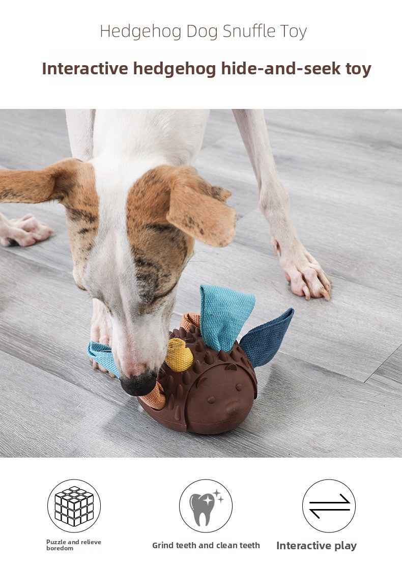 Hedgehog Dog Interactive Hide Treat Toy - Natural Rubber Treat Dispensing Ball, Teething Lick Toy for Boredom Relief & Training, Premium Pet Enrichment Supplies - Pawembrace.com