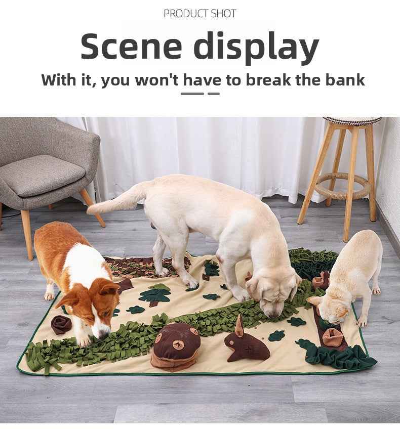 Extra Large Dog Snuffle Mat – Interactive Nosework Puzzle Toy, Slow Feeder for Mental Stimulation & Anxiety Relief - Pawembrace.com