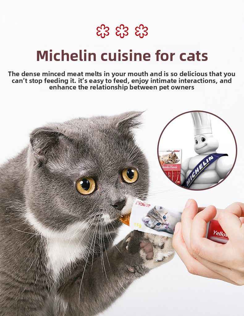 Pet cat treats in stock for wholesale, suitable for adult and young cats, nutritional fattening wet food, pet cat snacks - Pawembrace.com