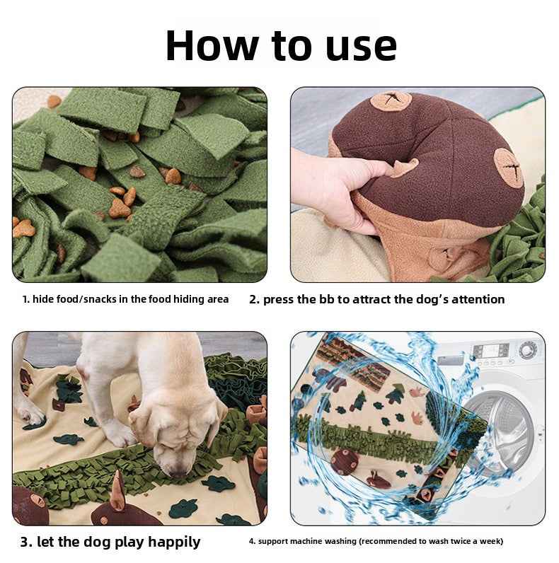 Extra Large Dog Snuffle Mat – Interactive Nosework Puzzle Toy, Slow Feeder for Mental Stimulation & Anxiety Relief - Pawembrace.com