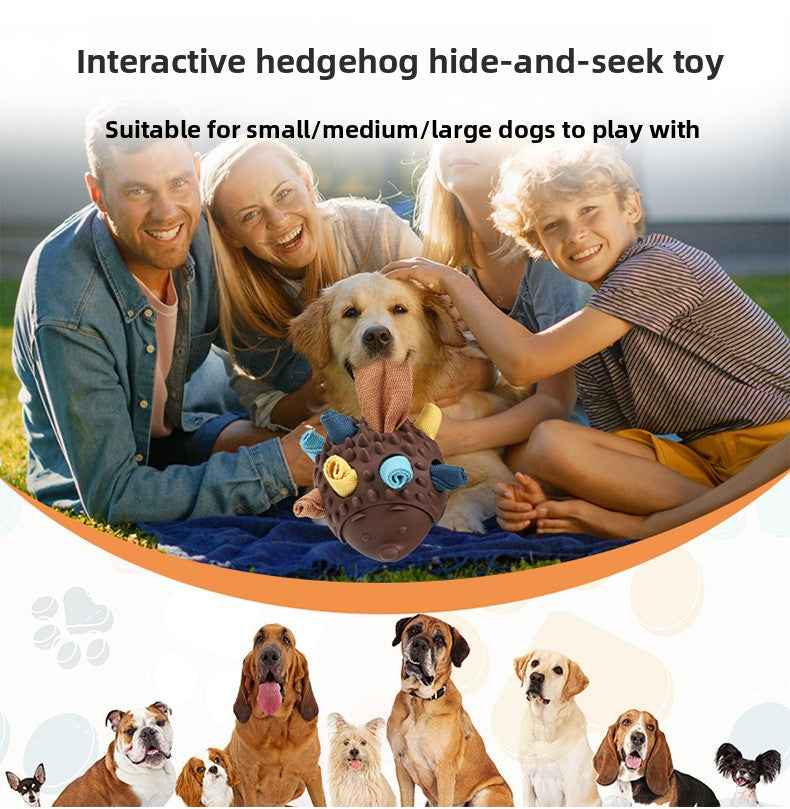 Hedgehog Dog Interactive Hide Treat Toy - Natural Rubber Treat Dispensing Ball, Teething Lick Toy for Boredom Relief & Training, Premium Pet Enrichment Supplies - Pawembrace.com
