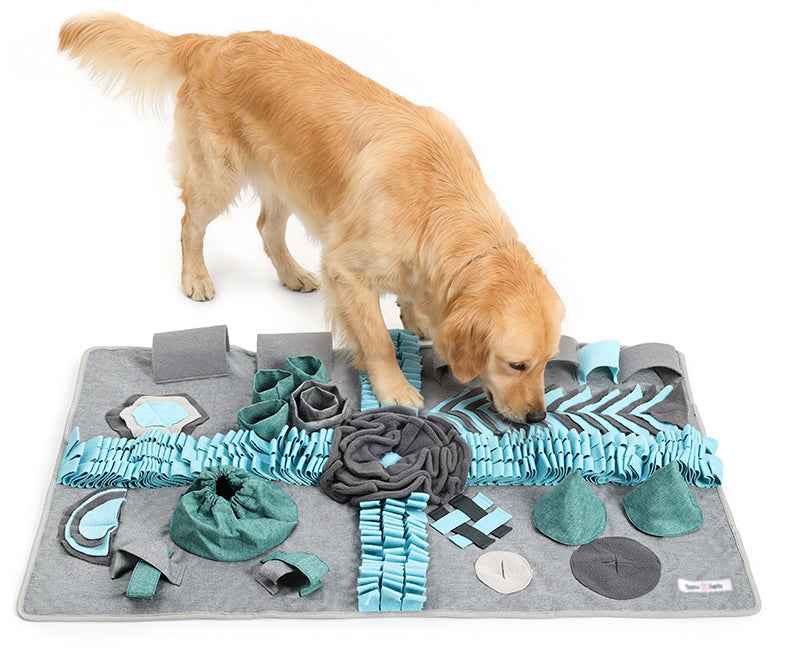 Dog Snuffle Mat Boredom Buster - Energy Burner Mental Stimulation Stress Relief Slow Feeder Training Treat Hiding Blanket Toy for Large & Small Dogs - Pawembrace.com