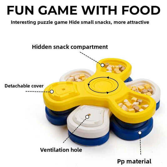 3-Level Rotating Slow Feeder Dog Bowl with Suction Cup – Anti-Choke Puzzle - Pawembrace.com