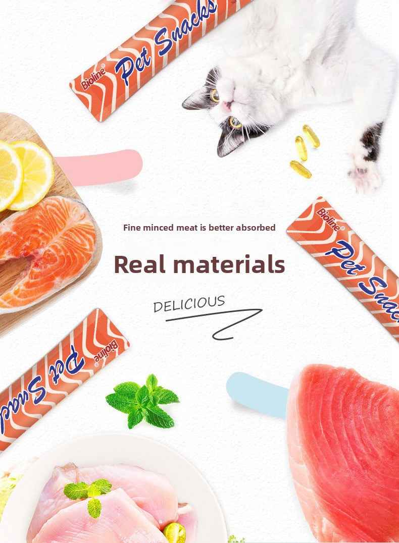 5 Flavors Cat Treat Sticks | Natural High-Protein Lickable Treats – Complete Nutrition, Easy to Digest, Gentle & Additive-Free, Safe for All Ages - Pawembrace.com