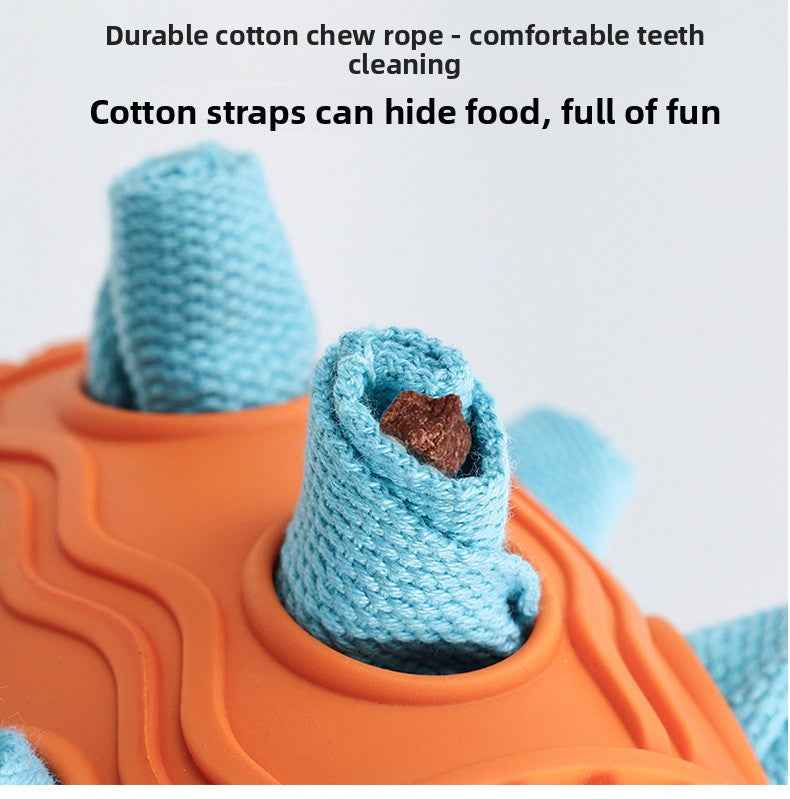 Rugby Ball Dog Snuffle Puzzle Toy - Interactive Treat Hiding & Dispensing Sniffing Enrichment Ball - Pawembrace.com