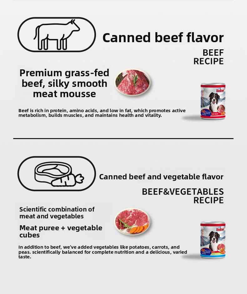 375g Large Can Wet Dog Food | Natural High Meat Content Canned Dog Food – Premium Meat, Balanced Nutrition, Grain-Free, No Additives, Safe & Delicious for All Ages - Pawembrace.com