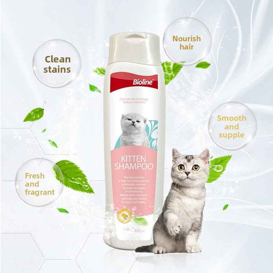 Kitten Shampoo & Bath Wash - Natural Gentle Tear-Free Formula, pH Balanced, Plant-Based Moisturizing, Protects Sensitive Delicate Skin - Pawembrace.com