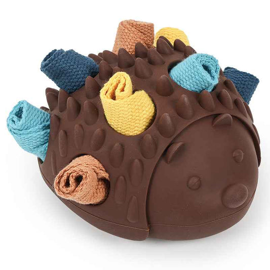 Hedgehog Dog Interactive Hide Treat Toy - Natural Rubber Treat Dispensing Ball, Teething Lick Toy for Boredom Relief & Training, Premium Pet Enrichment Supplies - Pawembrace.com