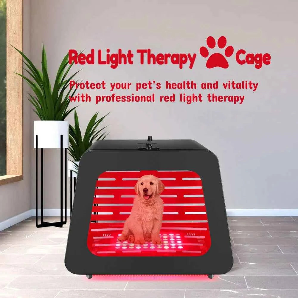 Sunglor Newly Design 5 Spectrum 630NM 660NM 810NM 830NM 850NM Infrared Cage LED Red Light Therapy for Pets