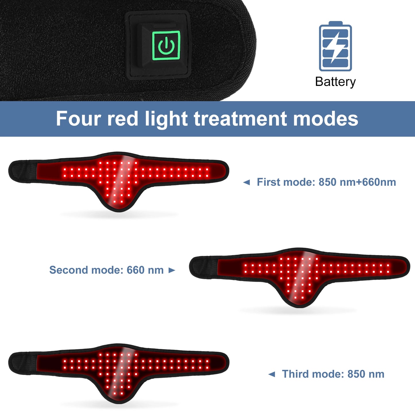 Pet Care Red Light Therapy Belt with 660NM 850NM LED Infrared Wrap for Dog and Cats