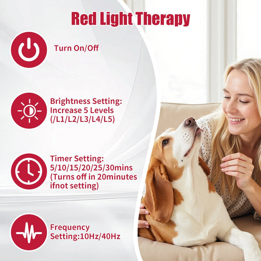 Sunglor 660NM 850NM Built-in Timer Infrared Light Pet Therapy LED Red Light Therapy