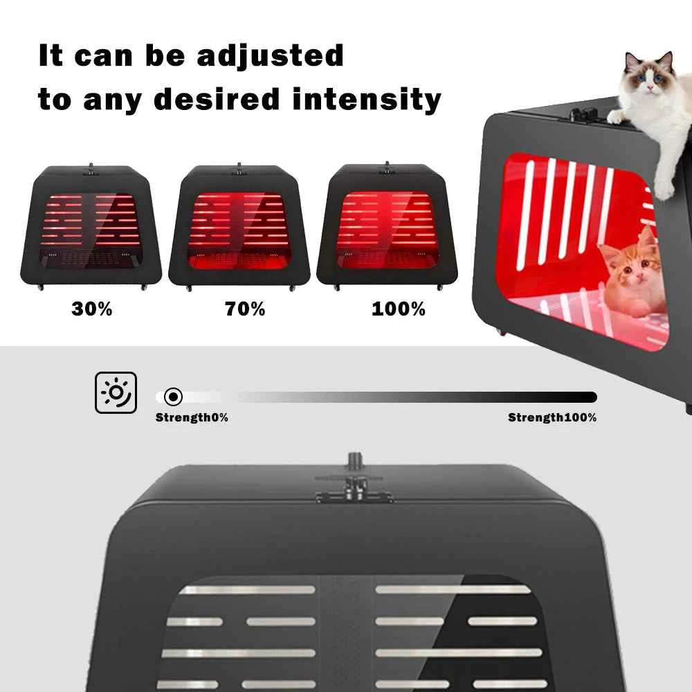 Sunglor Newly Design 5 Spectrum 630NM 660NM 810NM 830NM 850NM Infrared Cage LED Red Light Therapy for Pets